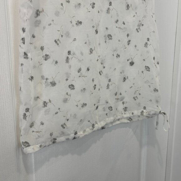 ÓPA Sheer White Floral Sleevless Top Size M - Picture 2 of 7